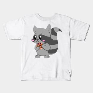 Cute raccoon snacking on a cookie Kids T-Shirt